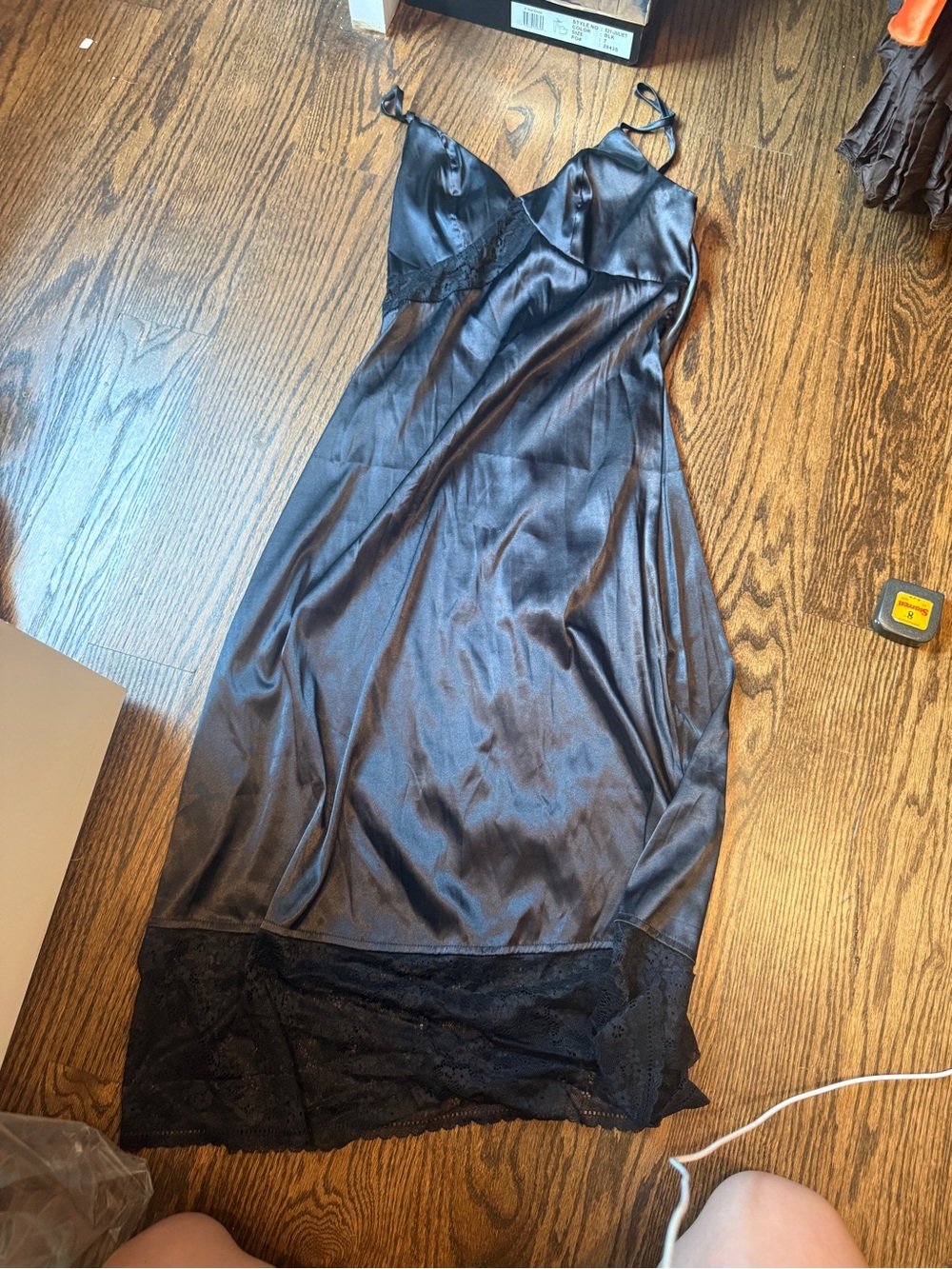 Black Satin Slip Nightdress - Women's Intimates